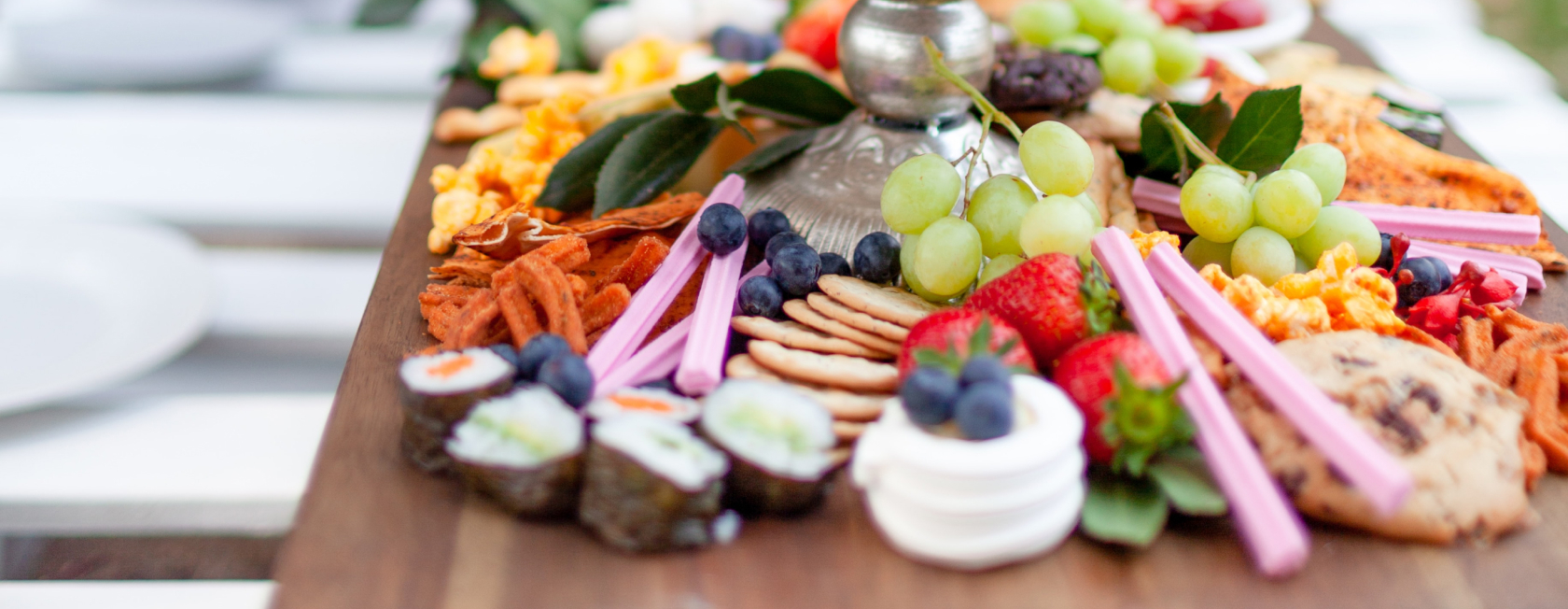 A close up view of a charcuterie board.