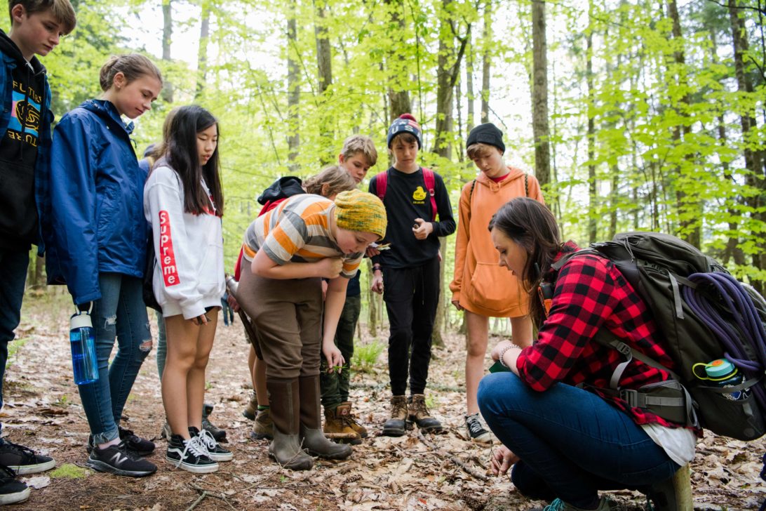 A group of Hulbert students on a hike.