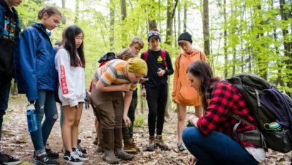 A group of Hulbert students on a hike.