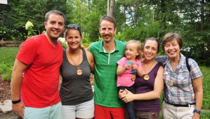 A camp family smiling for the camara.