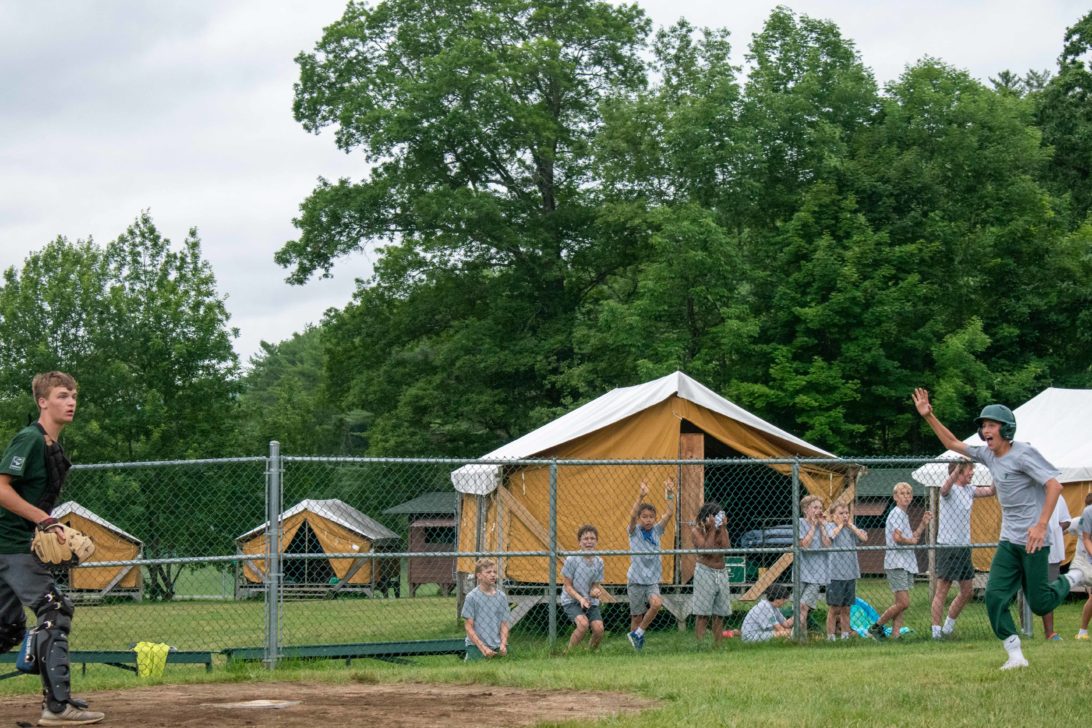 Lanakila campers playing baseball.