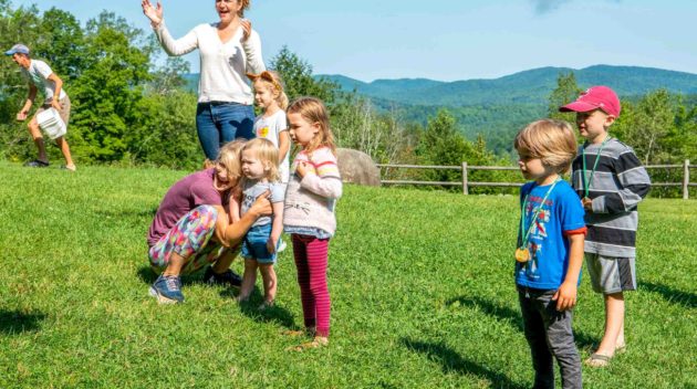 Campers playing a game.